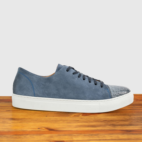 Q421 Crocodile and Velour Suede Sneaker – Calzoleria Toscana