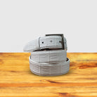 C8099 White Calzoleria Toscana Crocodile Belt