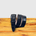 C8099  Navy Blue Calzoleria Toscana Crocodile Belt