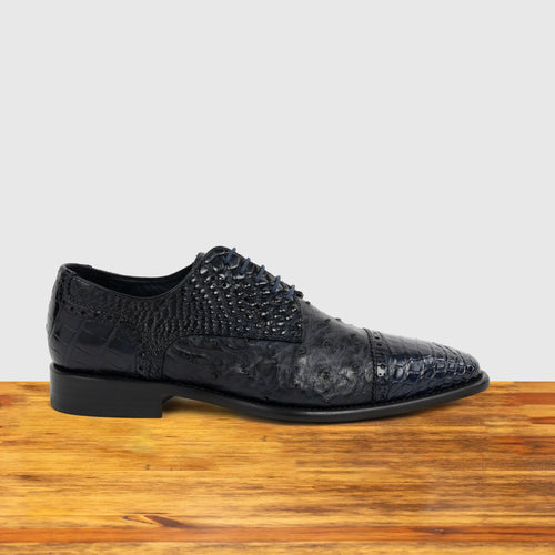Ripi Alligator and Ostrich Quill Cap-Toe Lace-Up – Calzoleria Toscana