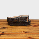 C1482 Calzoleria Toscana Stitched Dress Belt Graphite C1482